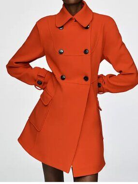 Anthropologie Maeve Fit & Flare Trench Coat Red NWT XS $198